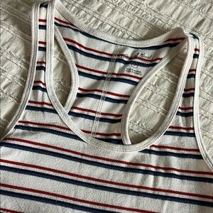 Universal Thread Red/Cream/Blue Striped knit racerback tank top - size Small